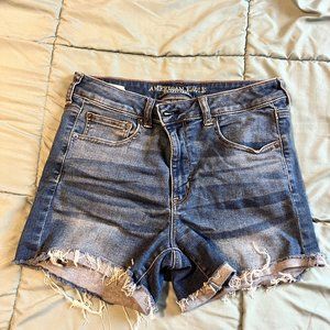 Womens American Eagle Dark Wash Jean Short Size 12